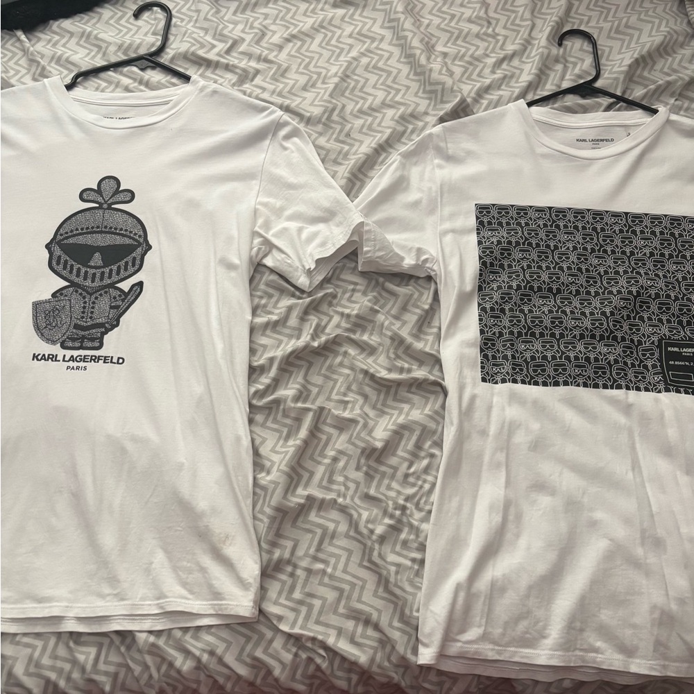 Karl Lagerfeld Kids White and Black Graphic Tees